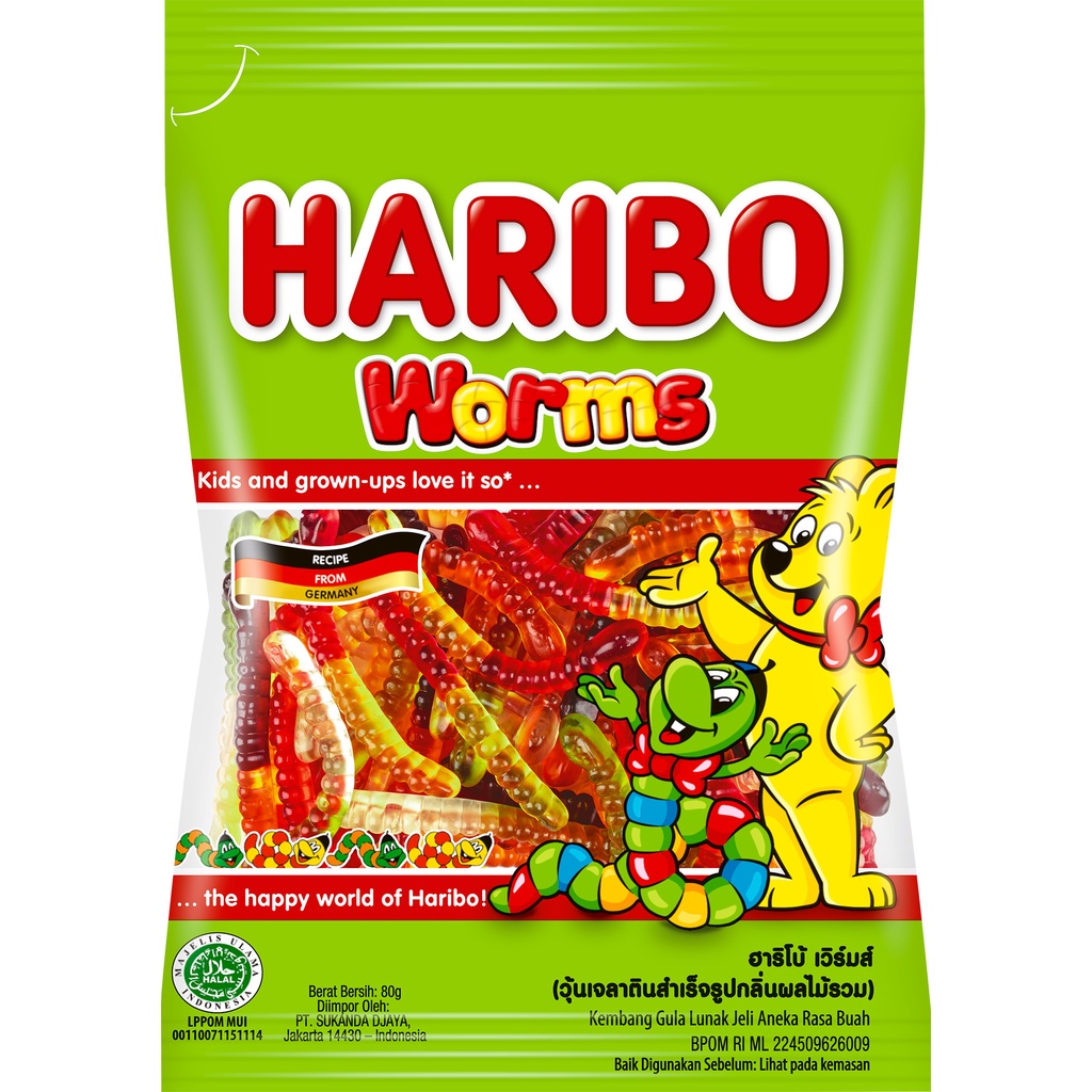 Kẹo dẻo Haribo Worms 80g