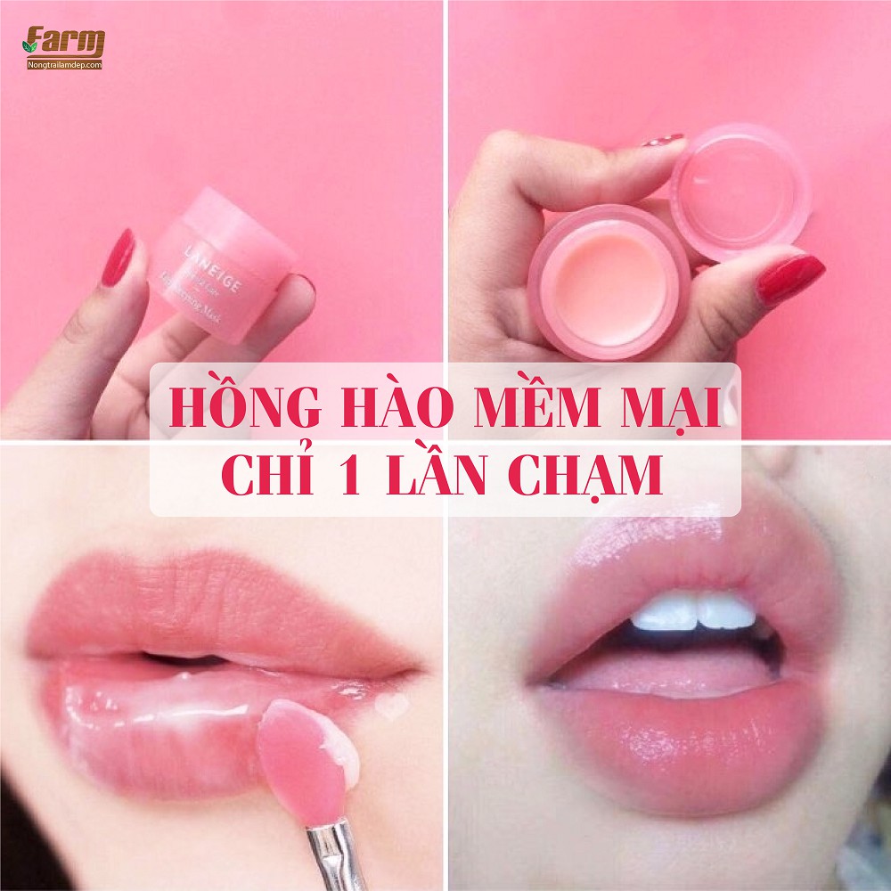 [Chính Hãng] Mặt Nạ Ủ Môi Laneige Màu Hồng (Dạng Kem) Chống Thâm Khô Môi Chính Hãng Hũ Mini 3g