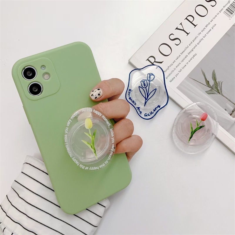 Ins Giá Đỡ Điện Thoại Di Động Trong Suốt Hình Hoa Tulip Bằng Acrylic Nhỏ Nhắn Tươi Tắn Phong Cách Đồng Quê Hỗ Trợ Chụp Ảnh Selfie Cho Điện