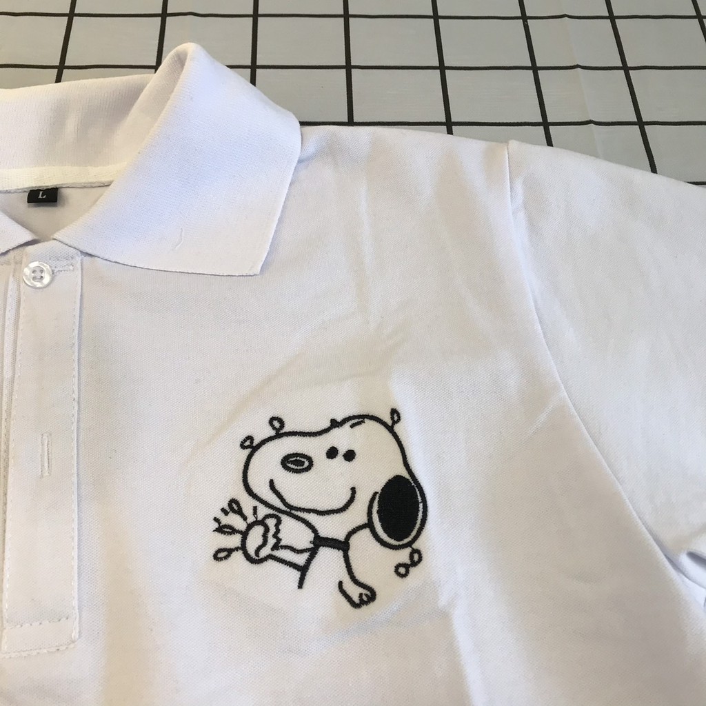 Áo polo nữ Snoopy Vải Cá Sấu form rộng phong cách trẻ trung