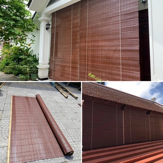 Mành tre mầu nâu gụ mành trúc chất lượng cao có dây kéo ròng rọc