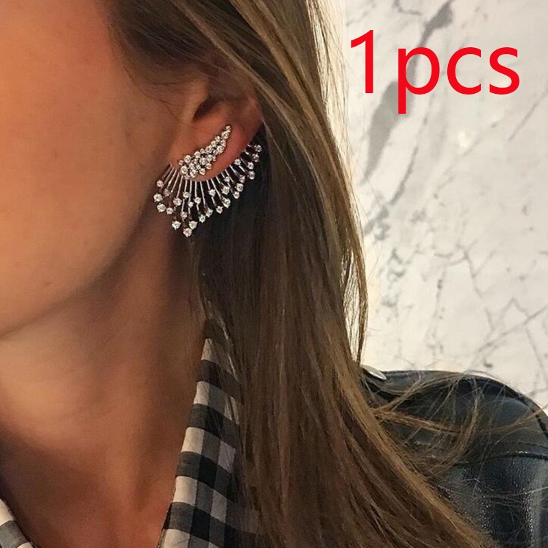 Bông Tai Hình Hoa Đính Đá Pha Lê Màu Vàng Phong Cách Mới Cho Nữ