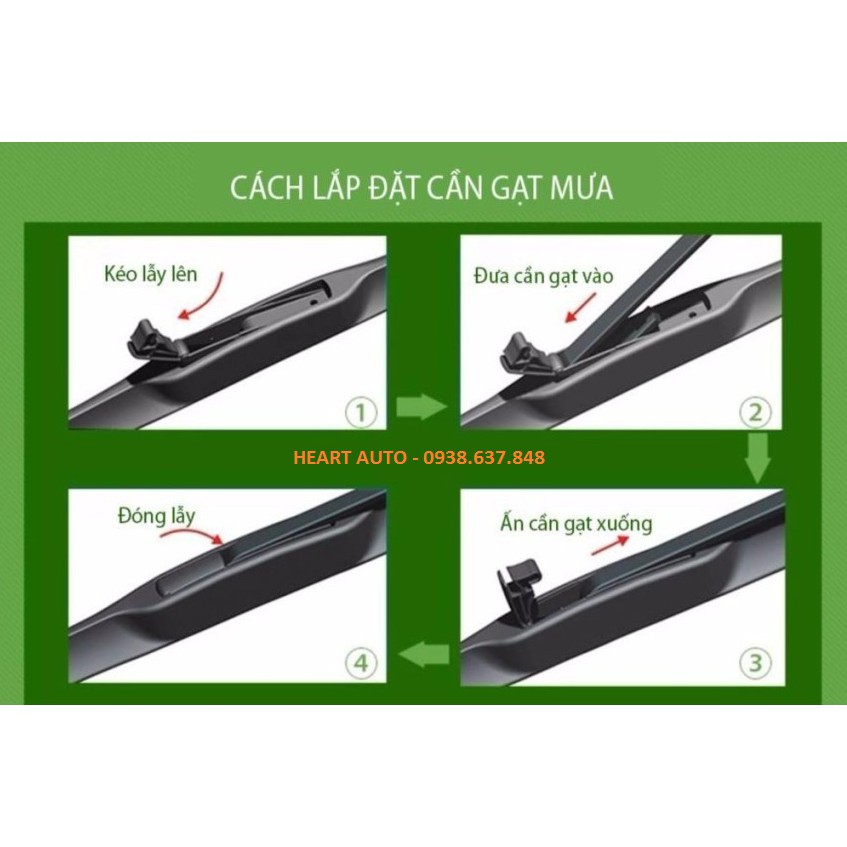 (BH 6 tháng) (Có Bảng Tra) Gạt Mưa Ba Khúc Nano Wiper Cao Cấp Siêu Bền, Siêu Sạch (Tặng Viên Sủi Rửa Kính)