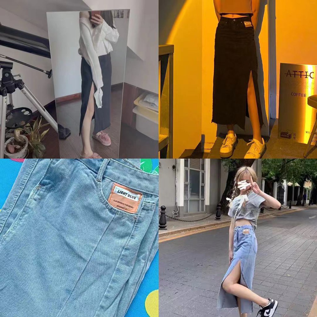 Chân Váy Jean Dài Xẻ Tà Độc Đáo Thời Trang Cho Nữ | BigBuy360 - bigbuy360.vn