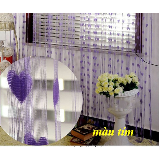 Rèm sợi trái tim trang trí (1m ngang x 2m cao, 3m ngang x 3m cao)