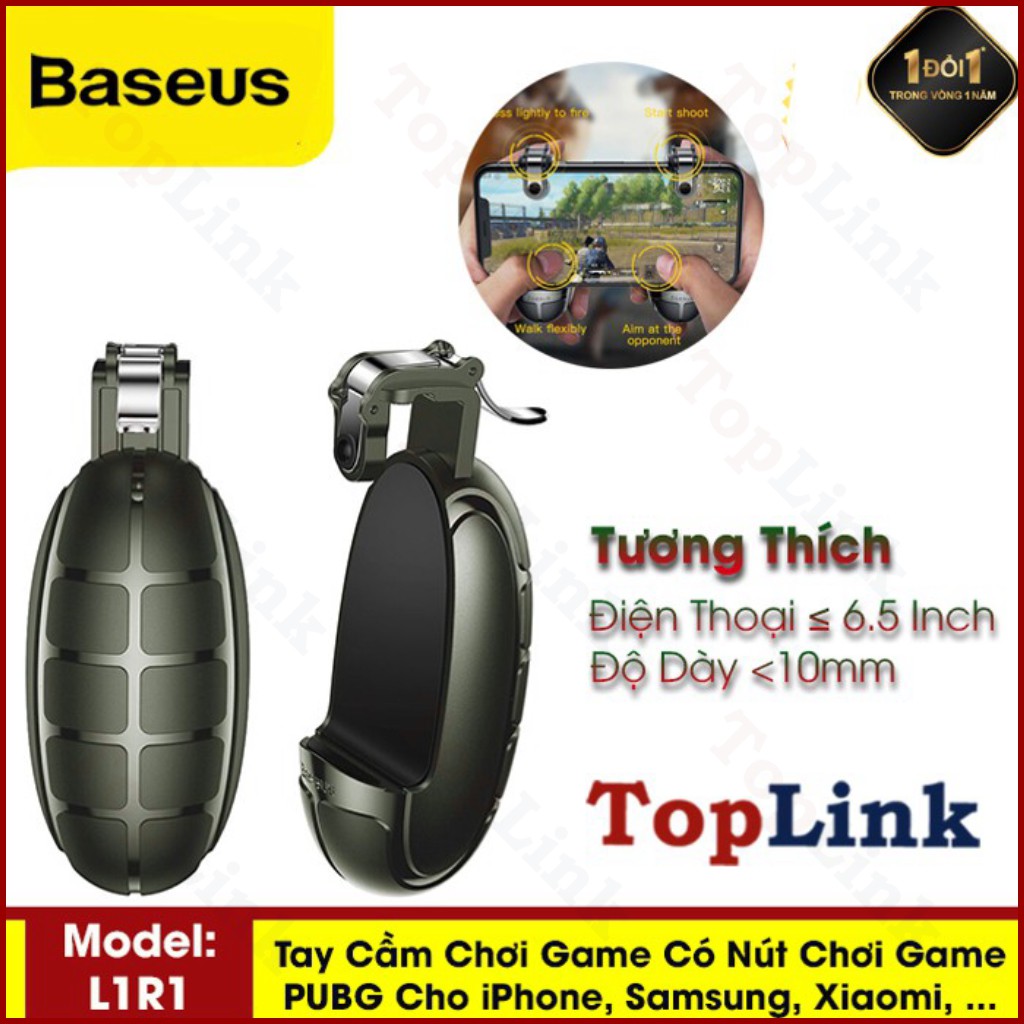 Tay Cầm Game Thương Hiệu Baseus L1R1 Có Nút Chơi Game PUBG Cho Smartphone Iphone , Samsung, Xiaomi..