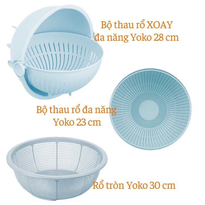 Bộ thau rổ nhựa đa năng, bộ dụng cụ nhà bếp Inochi Yoko, cao cấp, tiện lợi, an toàn tuyệt đối Vapu HCM