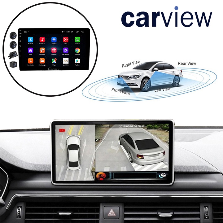 Bộ màn hình DVD Android và Camera hành trình 360 độ Carview
