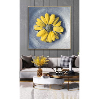Tranh canvas treo tường hoa cúc vàng TTC20126 phong cách hiện đại - 60 x 60 cm