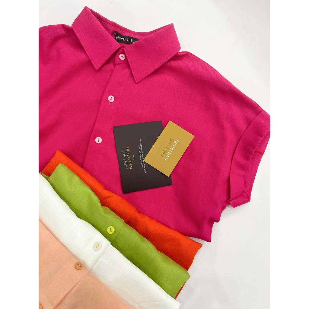 ÁO SƠ MI XẮN TAY DÁNG BỒNG | HUYENTHAI