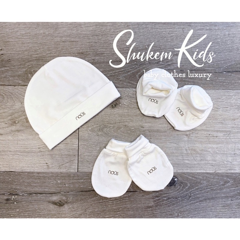 Phụ kiện sơ sinh Nous bao tay chân mũ newborn peptit