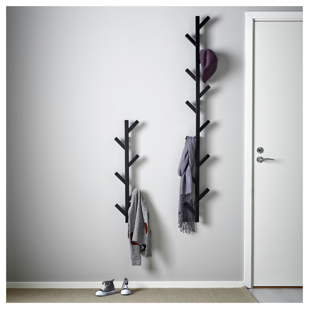 Móc treo quần áo gắn tường đen TJUSIG IKEA