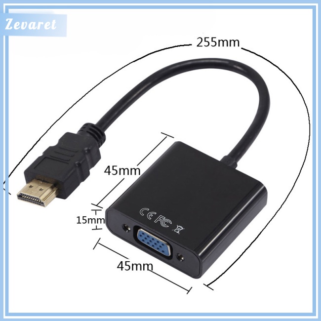 Dây Cáp Chuyển Đổi Từ Đầu Cắm Zevaret 1080p Hdmi-compatible Sang VGA
