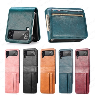 Bao da điện thoại nắp lật đựng thẻ chống va đập có pc cứng cho Samsung Galaxy Z Flip 3 5G Z Flip 3 Flip 3 Flip 3
