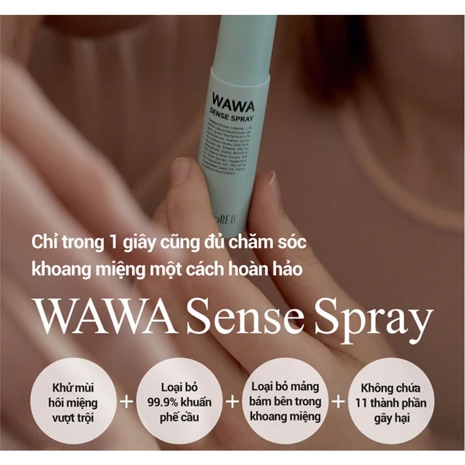 Xịt Khử Mùi &amp; Làm Thơm Miệng Tiện Dụng Rorobell Wawa Sense Spray GomiMall