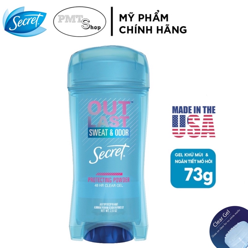 Lăn khử mùi nữ Secret Clear gel Protecting Powder 73g (hương phấn)