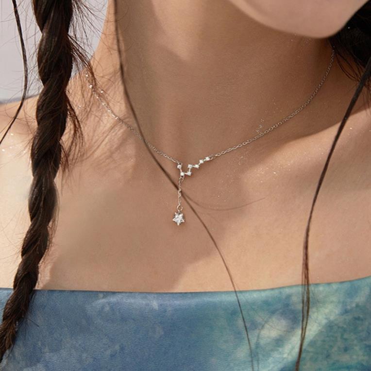 (069) Dây Chuyền Bạc Hình Chòm Sao Kim Cương Lấp Lánh Thu Hút ✨