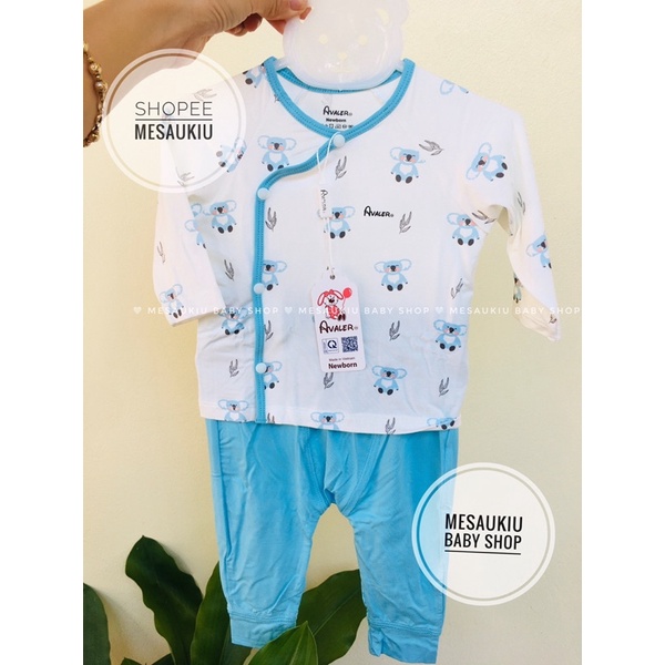 Bộ dài tay cài vai Avaler sợi tre cao cấp 2021 (size Newborn - 6m)