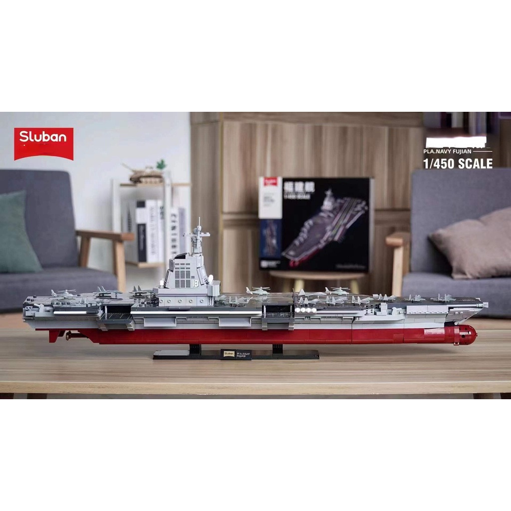 Đồ chơi Lắp ráp mô hình Sluban M38-B1188 PLA.NAVY FUJIAN Aircraft Carrier 1/450 tàu sân bay