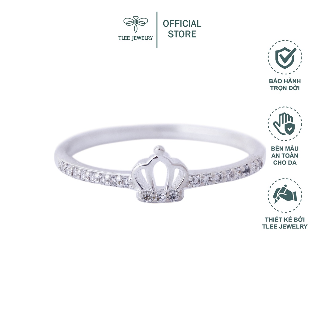 Nhẫn bạc nữ TLEE vương miện mini xinh xắn A0116