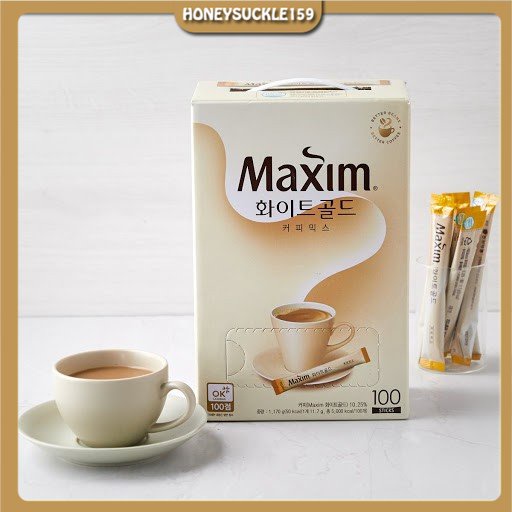 Cà Phê Hòa Tan Maxim White Gold Dongsuh Hàn Quốc 1170 gam ( Gồm 100 gói 11.7 gam)