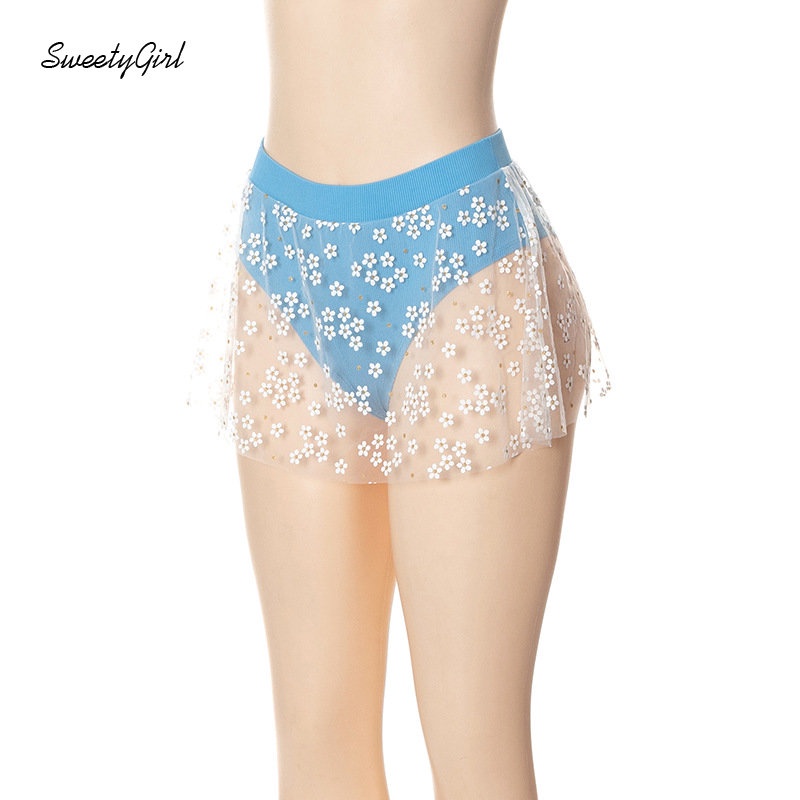 Chân Váy Ren Hoa Mini Lưng Cao Màu Trơn Thời Trang 2022 Cho Nữ