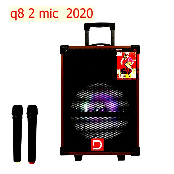 Loa kéo di động Q8 2 tấc 60w   1 mic