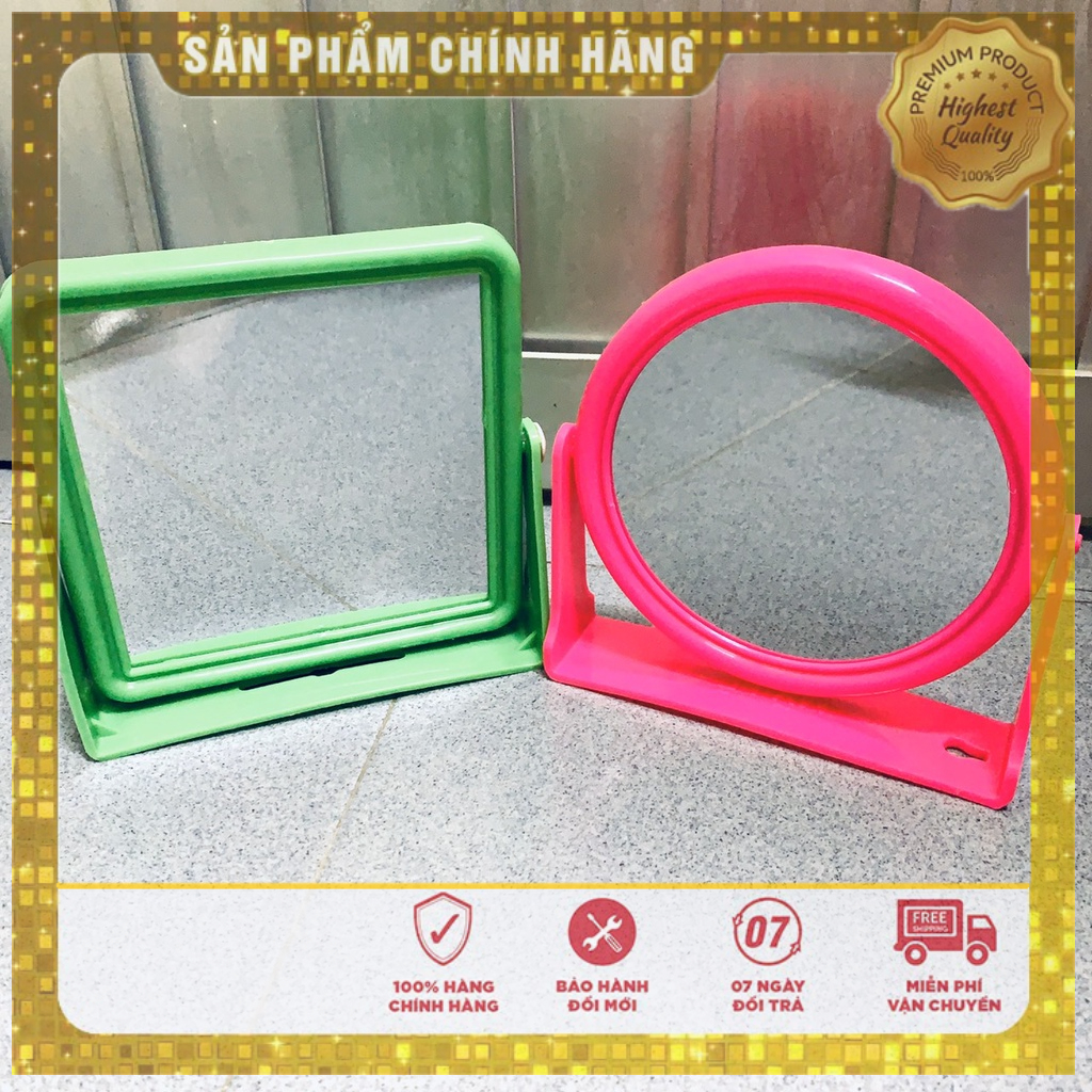 Gương soi, Kiếng soi mặt hình vuông và tròn có chân dựng, chân để bàn