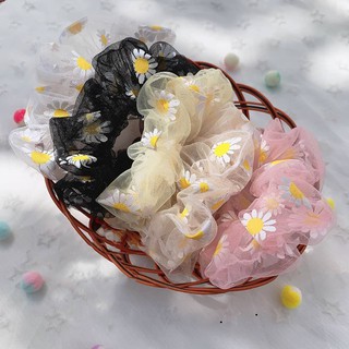 Dây Buộc Tóc Vải Hoa Cúc Xuyên Thấu Nữ Tính Giá Rẻ