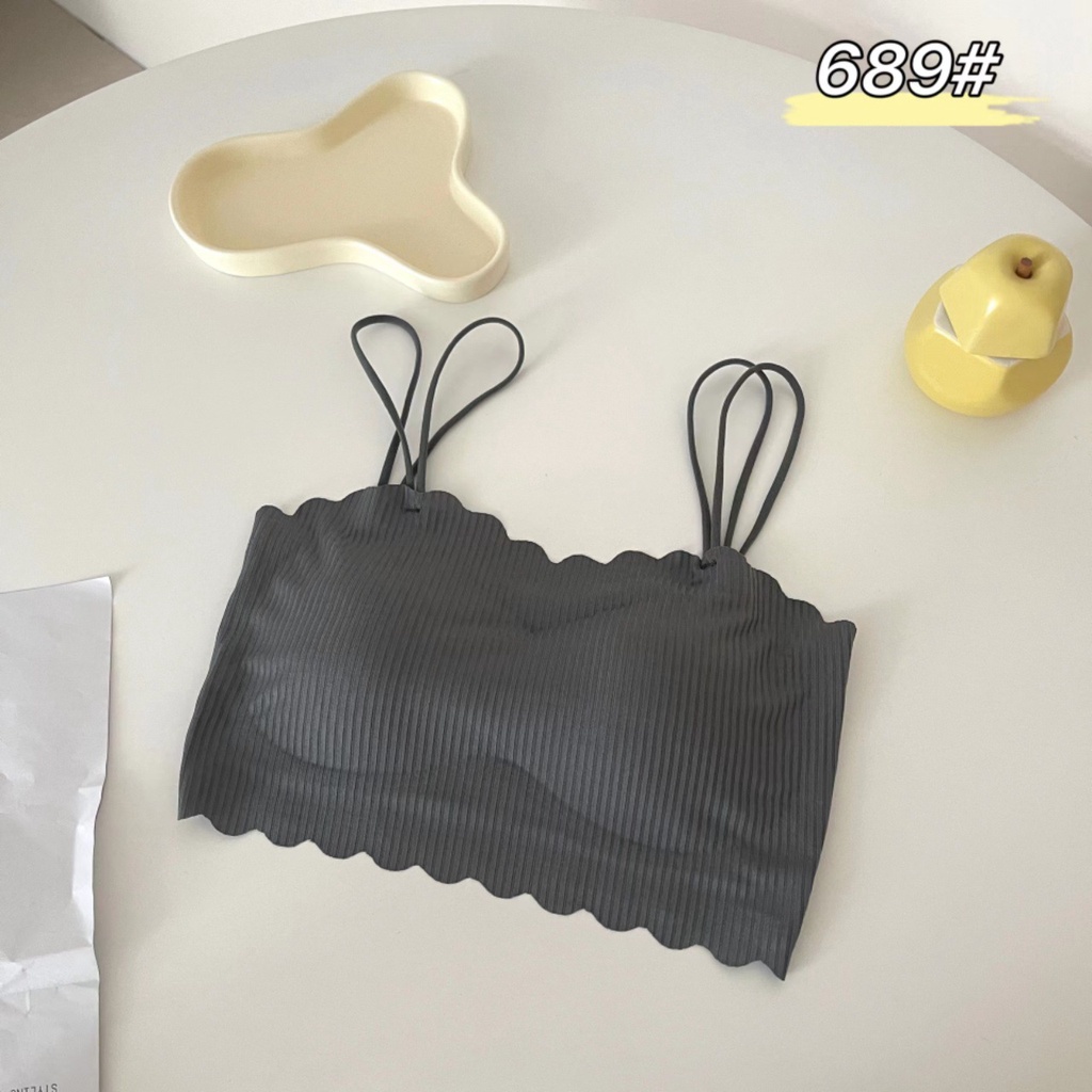 Áo Ngực Lót Lụa Lạnh Mỏng Không Gọng Thép Không Đường May Có Đệm Ngực Lưng Đẹp Mắt Thoải Mái Cho Nữ Sinh