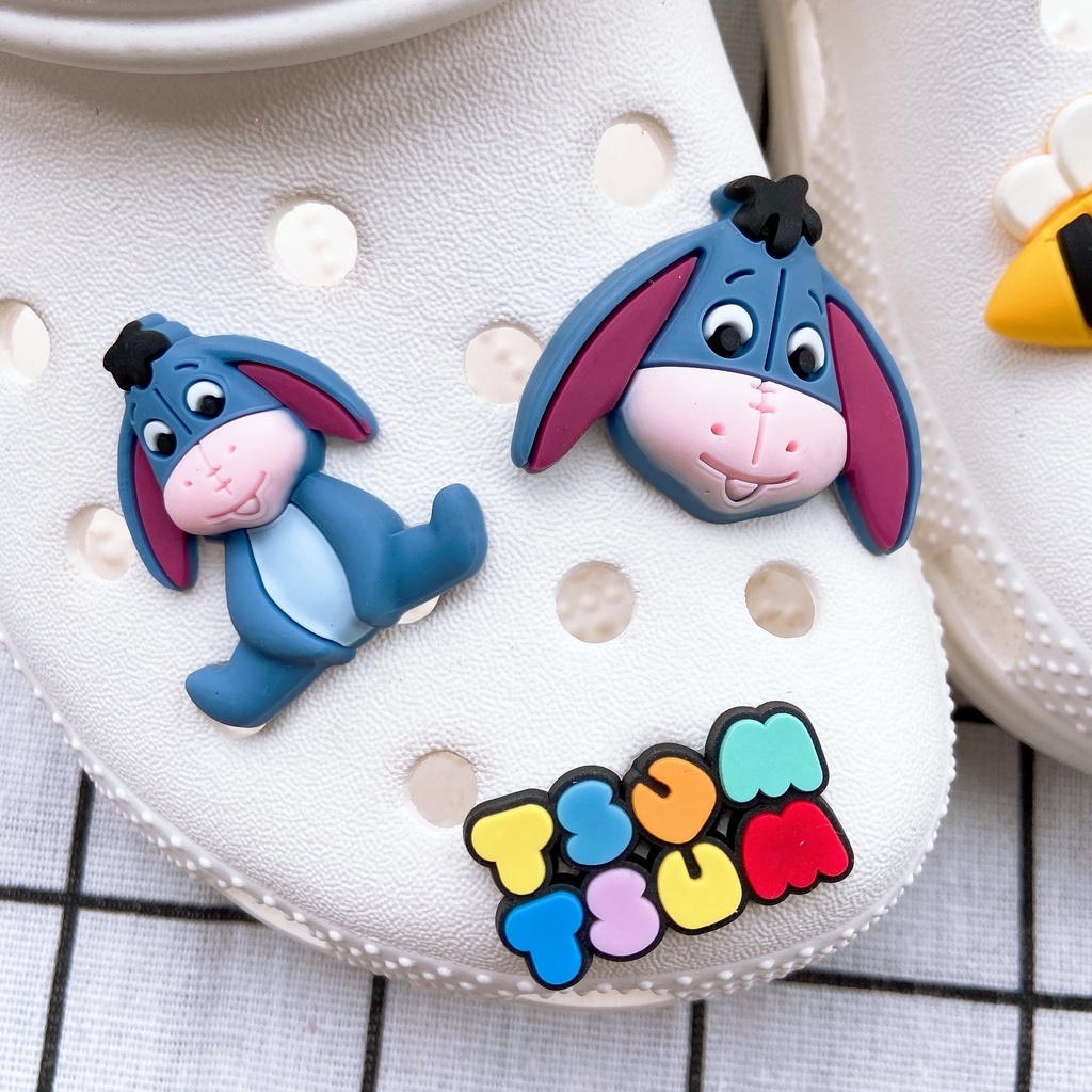 Sticker crocs Shoe Decoration for crocs đế caoSet 7 Phụ Kiện Nút Gắn Giày Thời Trang#Gấu Winnie Loạt Disney