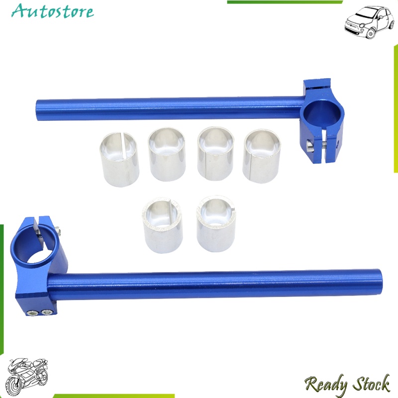 【Autostore】 CNC Motorbike Handlebars Adjustable Clip On Fork Cafe Racer 25,29,30mm Blue