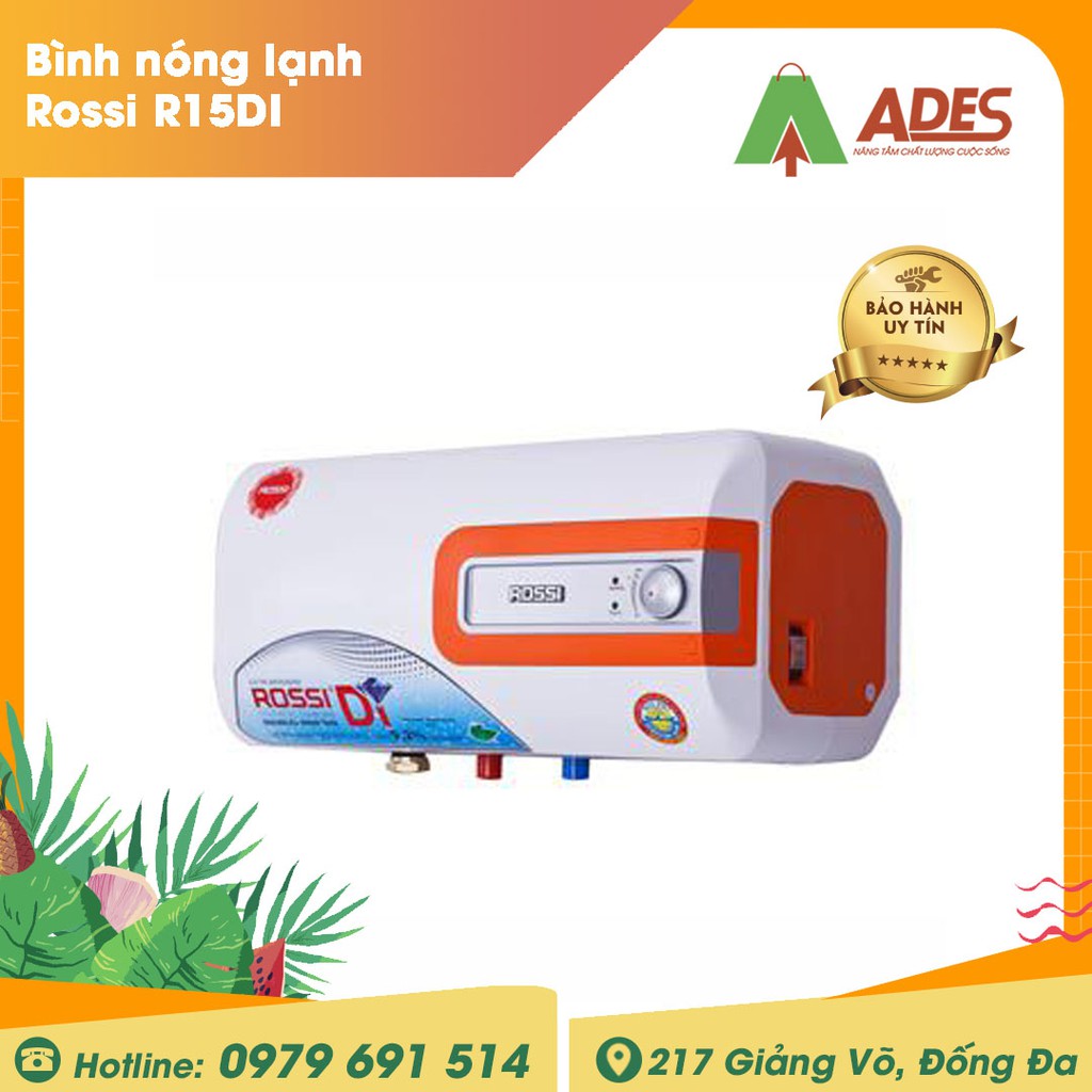 [Mã 154ELSALE2 giảm 7% đơn 300K] Bình nóng lạnh Rossi R15DI