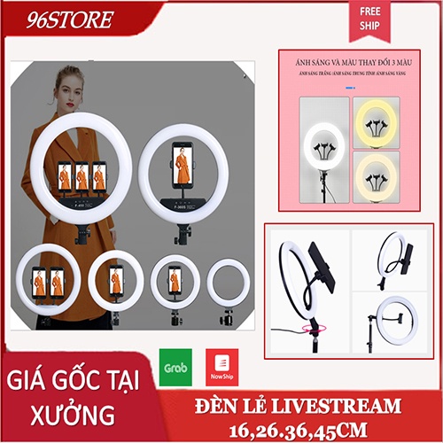 Đèn Lẻ 45cm 3 Kẹp Livestream LED RING LIVESTREAM, CHỤP HÌNH,MAKE UP,SPA có cổng sạc điện thoại