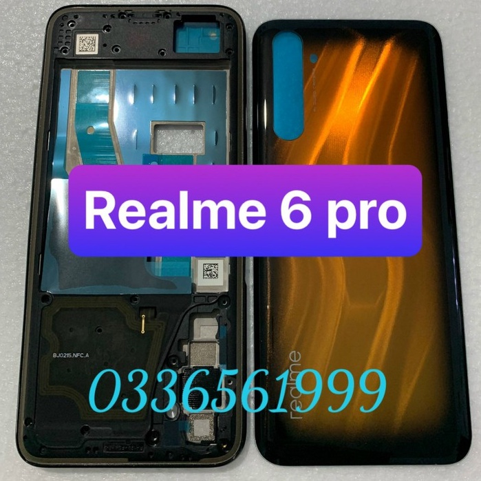 bộ vỏ Realme 6 pro (gồm lưng,sườn,benzen,phím)