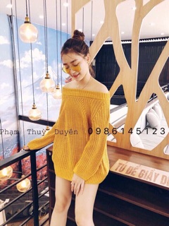 Váy len trễ vai