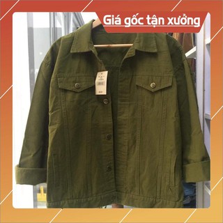 🌟Cao Cấp🌟 Áo Khoác KAKI Nam Nữ BTS Xanh Trơn Unisex KK011 jean kaki