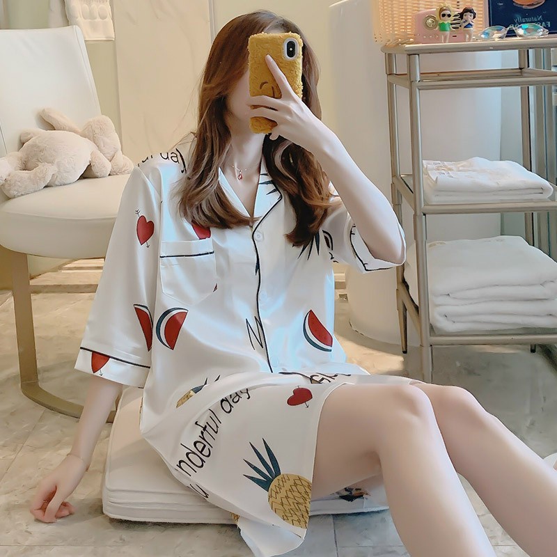 VÁY NGỦ PIJAMA LỤA HÀN - VÁY NGỦ CHẤT LỤA MỀM MỎNG NHẸ