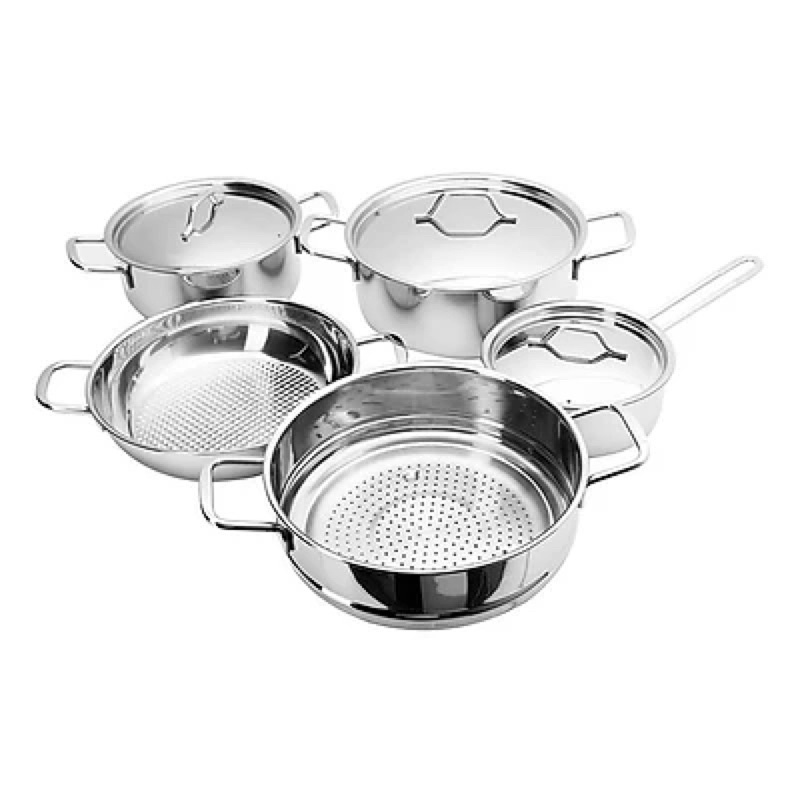 Bộ 5 Nồi Inox 430 3 Đáy Sandwich Nắp Inox Fivestar 08 pcs FS08C2