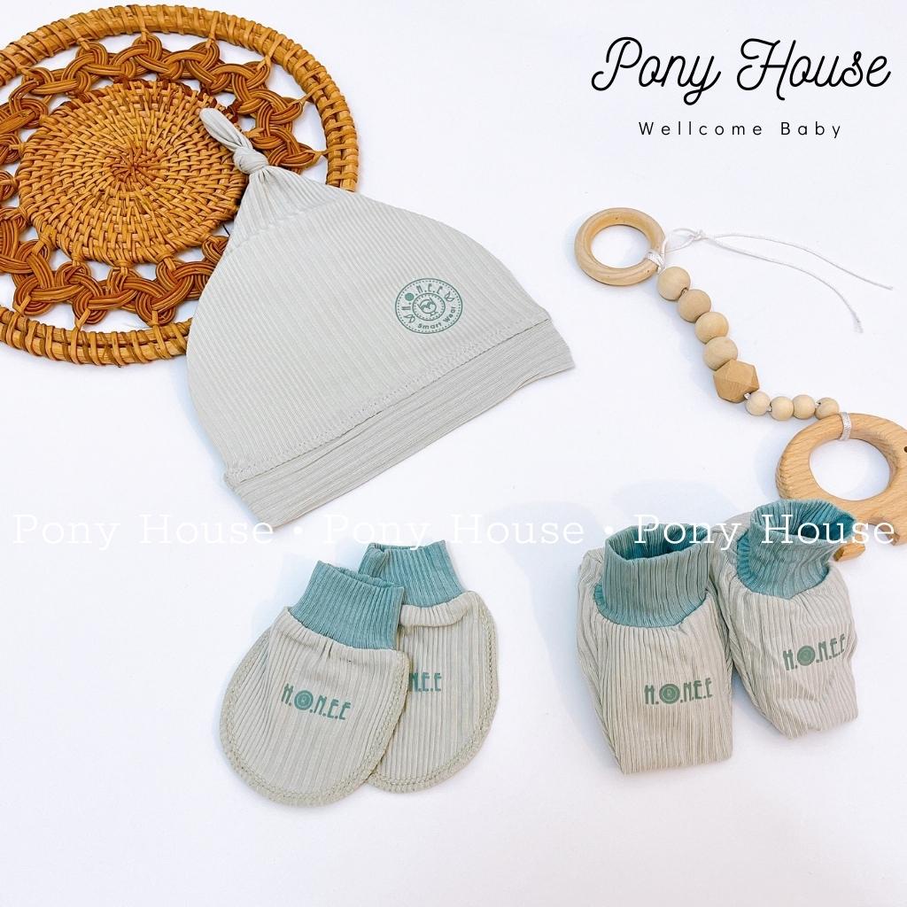 Set Mũ Bao Tay Bao Chân Hrnee Sơ Sinh Chất Modal Mềm Mại Cho Bé Trai Bé Gái Sơ Sinh 0-3 Tháng/ Neborn/Nb