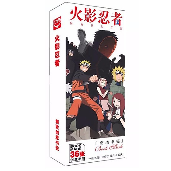 Bookmark Naruto hộp ảnh tập ảnh đánh dấu sách kẹp sách tiện lợi 36 tấm anime chibi