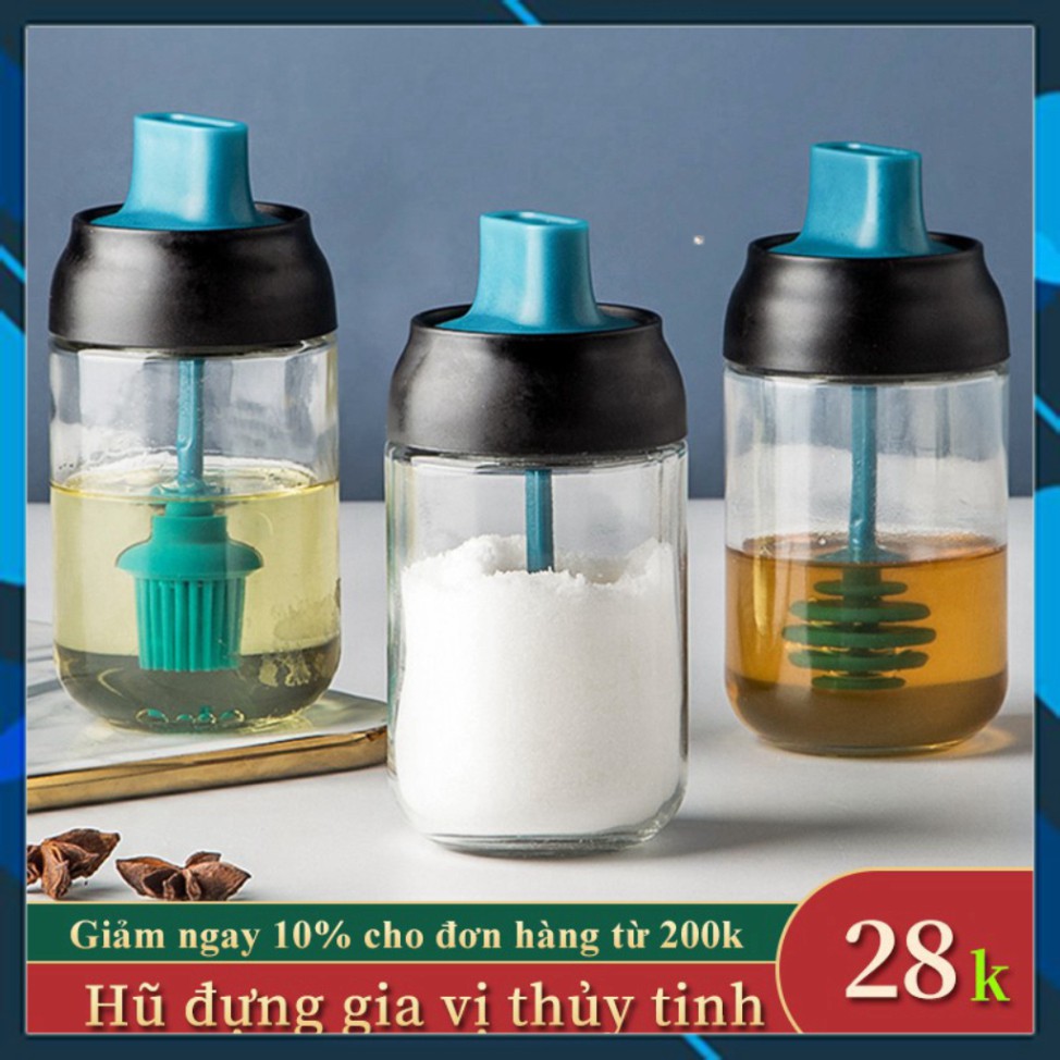 Hũ Đựng Gia Vị, Hũ Thủy Tinh Đựng Gia Vị, Lọ Đựng Gia Vị, Dầu Ăn, Mật Ong 250ml 280ml Chống Nước, Ẩm Mốc, Côn Trùng