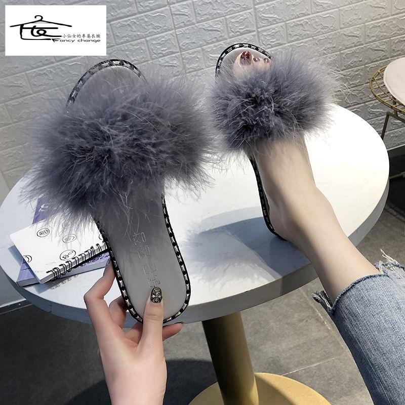 Dép Lông Vũ Hở Ngón Chống Trượt Thời Trang Mùa Hè Mới~2022