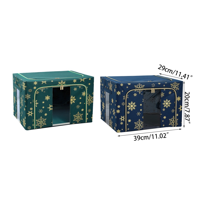 Hộp Đựng Đồ Lót / Vớ / Đồ Lót Bằng Vải Oxford Trong Suốt Họa Tiết Bông Tuyết Chống Thấm Nước