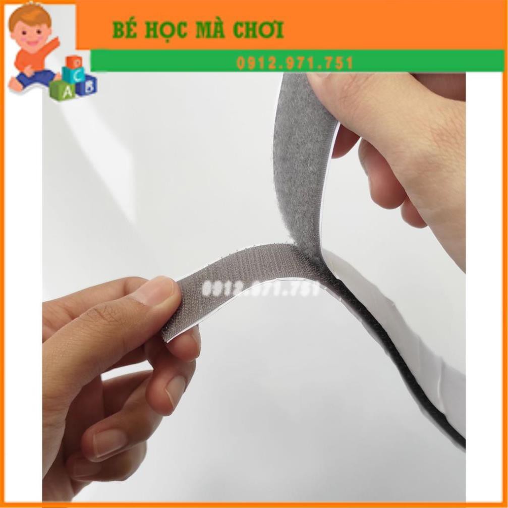 Băng dán xé có keo bản 2.5cm (velcro tape/ khóa nhám)(1 set)