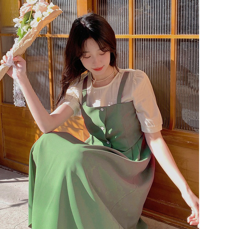 Đầm midi ZHELIHANGFEI dáng chữ A xinh xắn thời trang mùa hè dành cho nữ