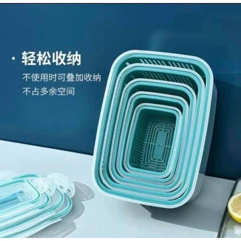 Sét 5 hộp đựng thức ăn để tủ lạnh có nắp đa năng