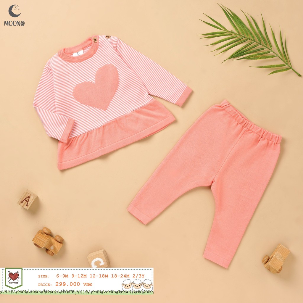 Bộ len Moon cho bé 7-16kg lông cừu ấm,mềm,xinh