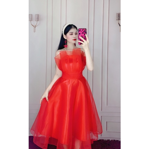 Đầm xoè dự tiệc cúp ngực bo eo con kiến siêu xinh TRIPBLE T DRESS -Size M/L (kèm ảnh/video thật) MS42Y