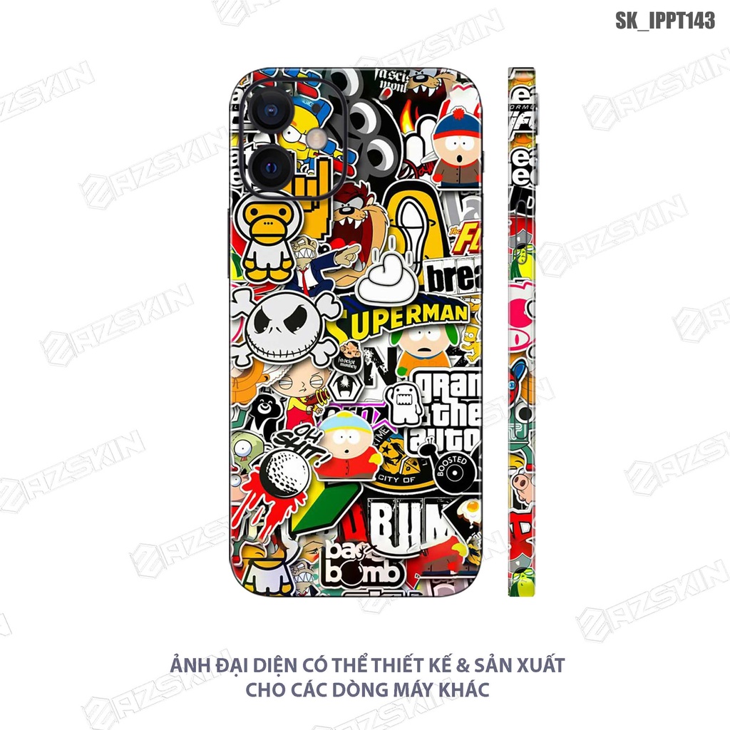 Miếng Dán Skin Pattern Hình Độc Lạ IPhone 7/14 Pro Max |SK_IPPT143| Chất Liệu Nhập Khẩu, Khuôn Cắt CNC, Dễ Dán Tại Nhà